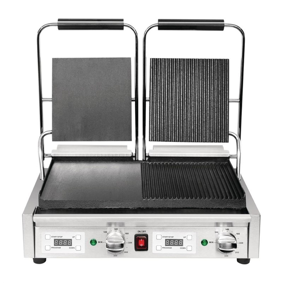 Buffalo doppelter Kontaktgrill glatt/gerillt