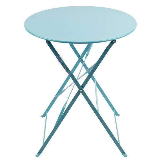 Bolero runder klappbarer Terrassentisch Stahl azurblau 60cm