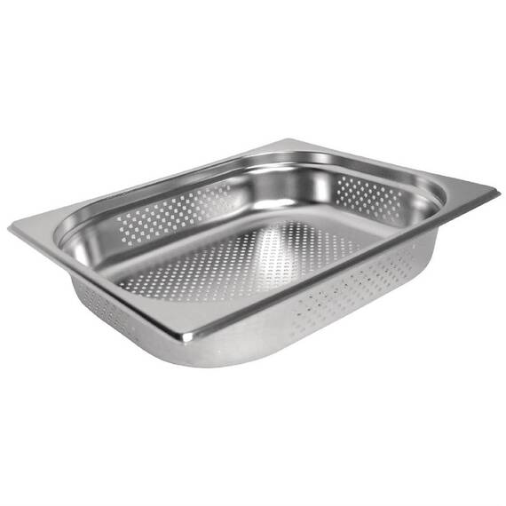 Vogue GN-Behälter Edelstahl 6,5cm GN1/2 gelocht