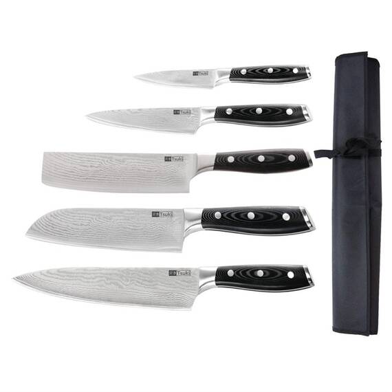 Vogue Tsuki Series 7 5-teiliges Messerset mit Tasche