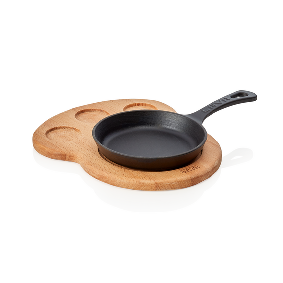 WAS Germany Servierplatte Holz/Gusseisen 