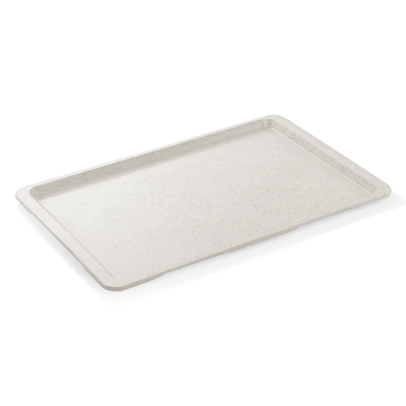 WAS Germany EN Tablett Polyester milchweiß mit kleinen Punkten