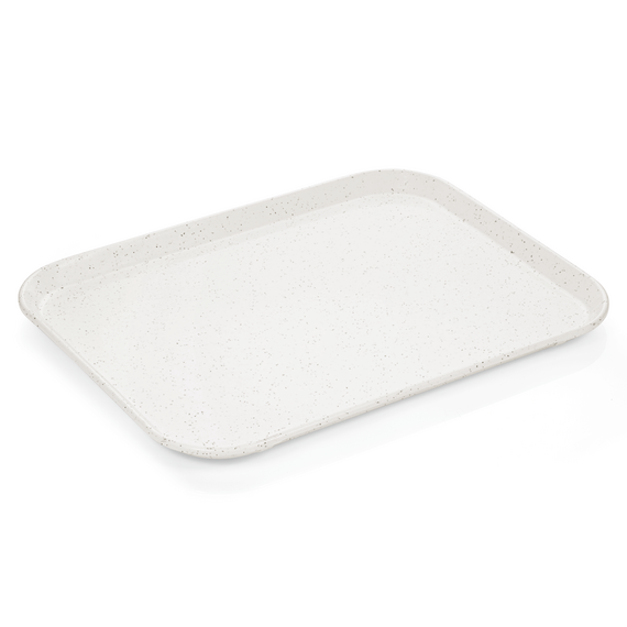 WAS Germany Tablett Polyester milchweiß mit kleinen Punkten