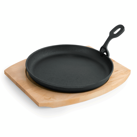 WAS Germany Servierpfanne Bambus / Holz / Kork / Vollweide, Gusseisen 