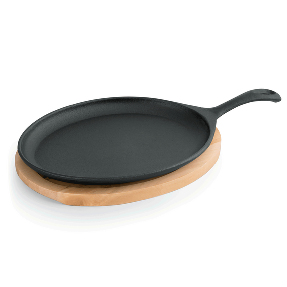 WAS Germany Servierpfanne Bambus / Holz / Kork / Vollweide, Gusseisen 
