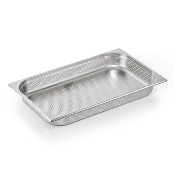 Essentials GN Behälter Set GN 1/1-065 mm, Seiten- & Bodenlochung, Set á 6 Stück, Chromnickelstahl