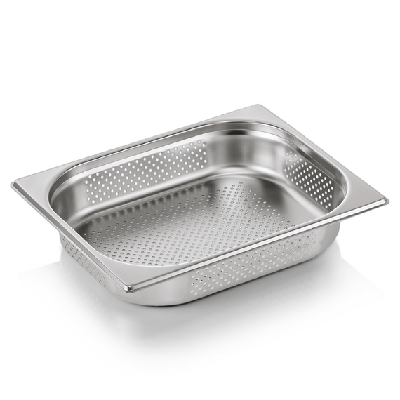 Essentials GN Behälter Set GN 1/2-065 mm, Seiten- & Bodenlochung, Set á 6 Stück, Chromnickelstahl