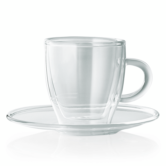 WAS Germany Espresso mit Untertasse Borosilikatglas 
