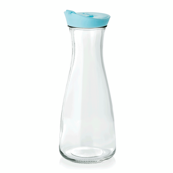 WAS Germany Karaffe Glas / Opal-/Hartglas, Kunststoff blau