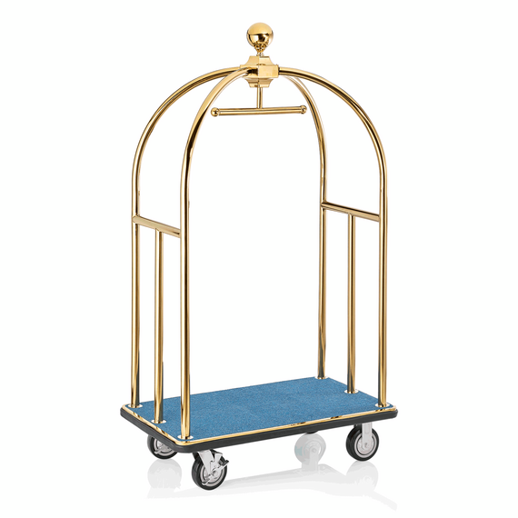 WAS Germany Gepäckwagen Edelstahl blau