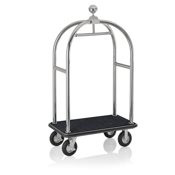 WAS Germany Gepäckwagen Edelstahl schwarz