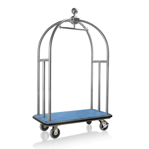 WAS Germany Gepäckwagen Edelstahl blau