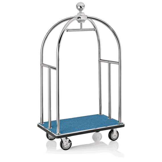 WAS Germany Gepäckwagen Edelstahl blau