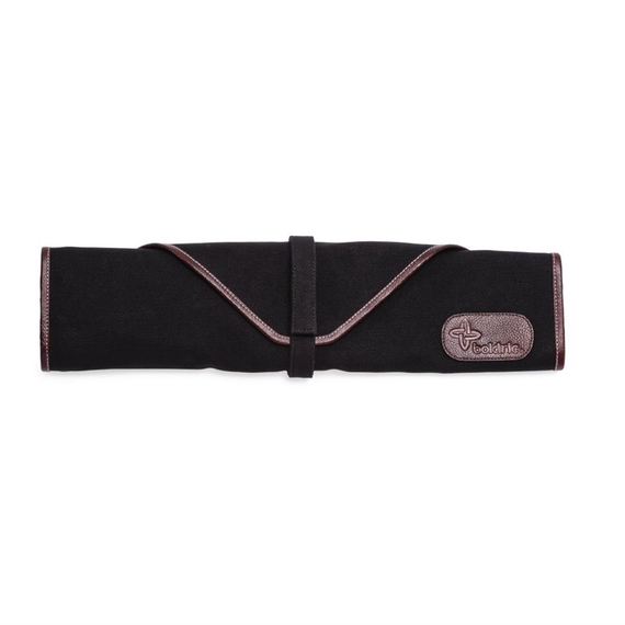 Boldric Messertasche aus schwarzem Segeltuch 6 Fächer