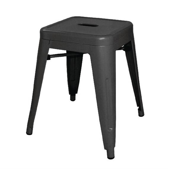 Bolero niedrige Bistrohocker aus Stahl Sitzhöhe 46cm