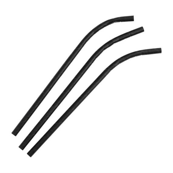 Fiesta Compostable kompostierbare flexible Papierstrohhalme schwarz (250 Stück)