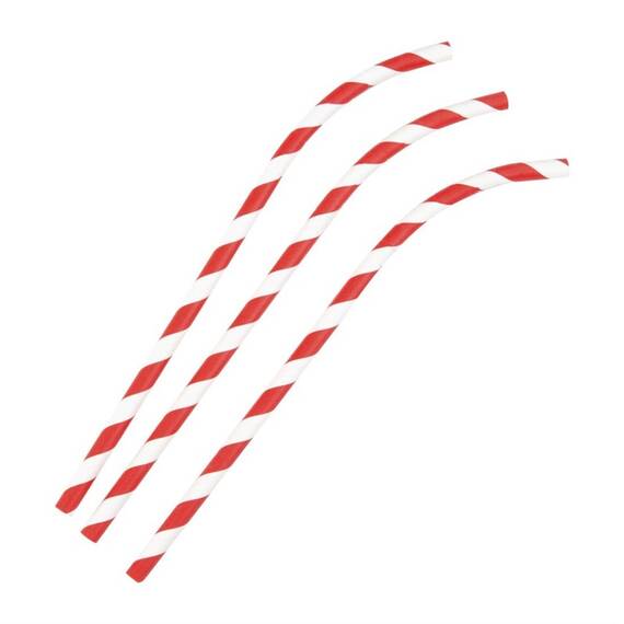 Fiesta Compostable kompostierbare flexible Papierstrohhalme rot (250 Stück)