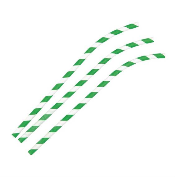 Fiesta Compostable kompostierbare flexible Papierstrohhalme grün (250 Stück)