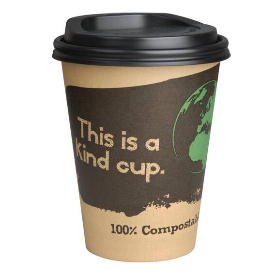 Fiesta Compostable kompostierbare Heißgetränkebecher einwandig 34cl 50er Pack