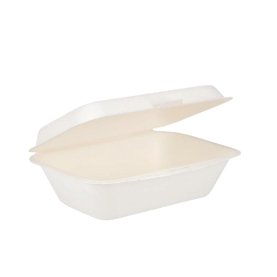Fiesta Compostable kompostierbare Zuckerrohr Klappdeckelbehälter 18,2cm