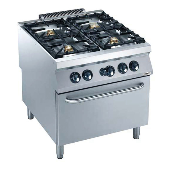 CombiSteel Pro 900 Gasherd 4 Br. Mit Gasbackofen