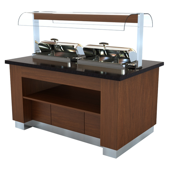 CombiSteel Heißes Büffet Wenge 1600  Mit 2x 1/1gn Chafing Dish