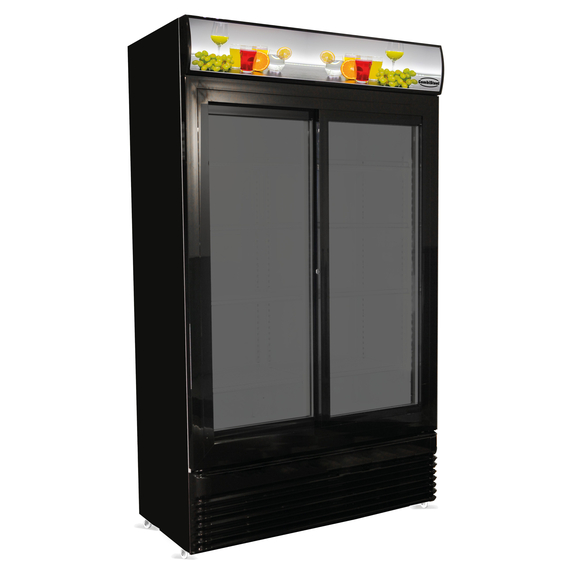CombiSteel Kühlschrank Mit Schiebeglastüren Bez-780 Sl Schwarz