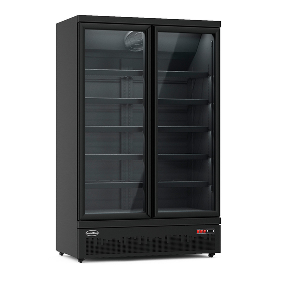 CombiSteel Kühlschrank 2 Glastüren Schwarz Jde-1000r Bl