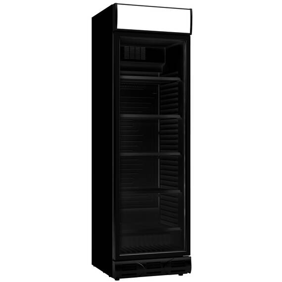 CombiSteel Kühlschrank 1 Glastür Schwarz