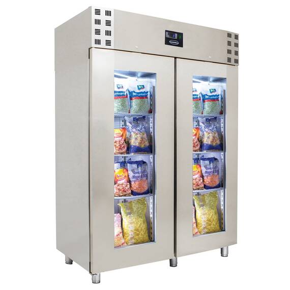 CombiSteel Kühlschrank Edelstahl Glastür Mono Block 1400 Ltr