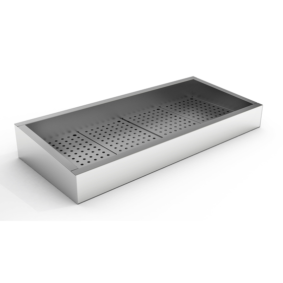 CombiSteel Gemahlenes Eis Behälter Schief 4/1 Gn Aisi 304  Wasserhahn An Der Bedienung Seite