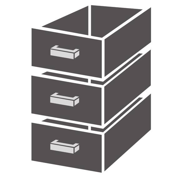 CombiSteel Schubladenreihe 3 Schuben für Tisch 600