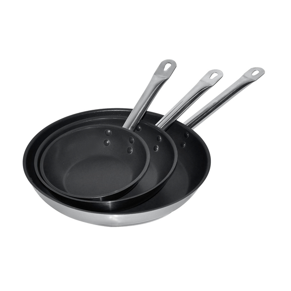 CombiSteel Bratpfanne Edelstahl Teflon Beschichtet Ø28 3,1l
