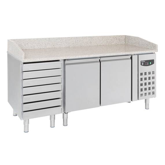 CombiSteel Pizzatisch 2 Türen 7 Teigschubladen