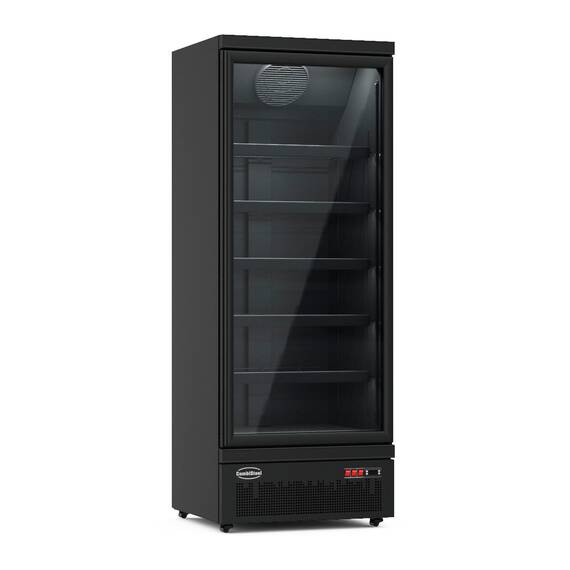CombiSteel Tiefkühlschrank 1 Glastür Schwarz Jde-600f Bl