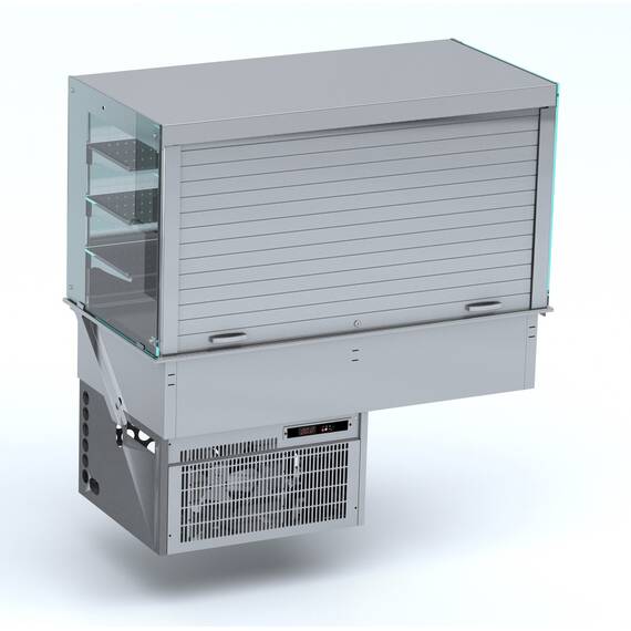 CombiSteel Einbau Wandmodell Kühlvitrine Eckig  - Mit Jalousie 4/1 Gn