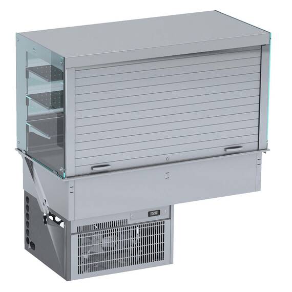 CombiSteel Einbau Wandmodell Kühlvitrine Eckig - Mit Jalousie 3/1 Gn