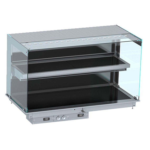 CombiSteel Einbau Wandmodell Wärmevitrine Keramik Eckig - Schwarz 5/1