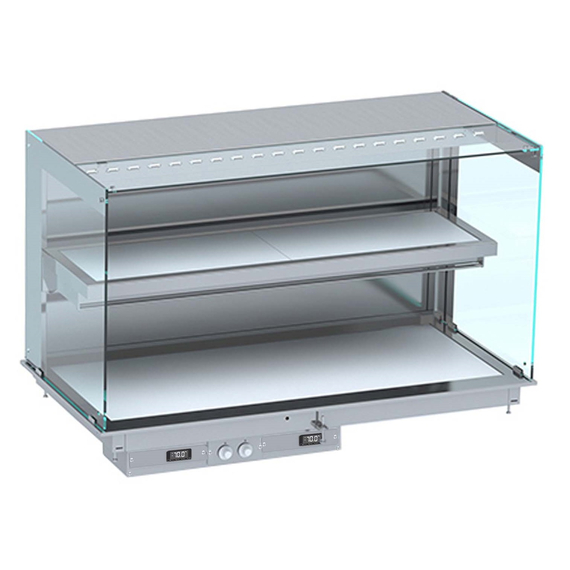 CombiSteel Einbau Wandmodell Wärmevitrine Keramik Eckig - Weiß 3/1