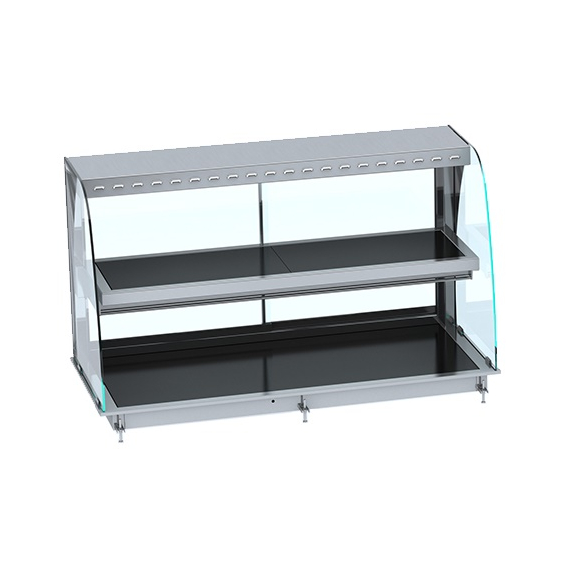 CombiSteel Einbauwärmevitrine Keramik Rund - Schwarz 4/1