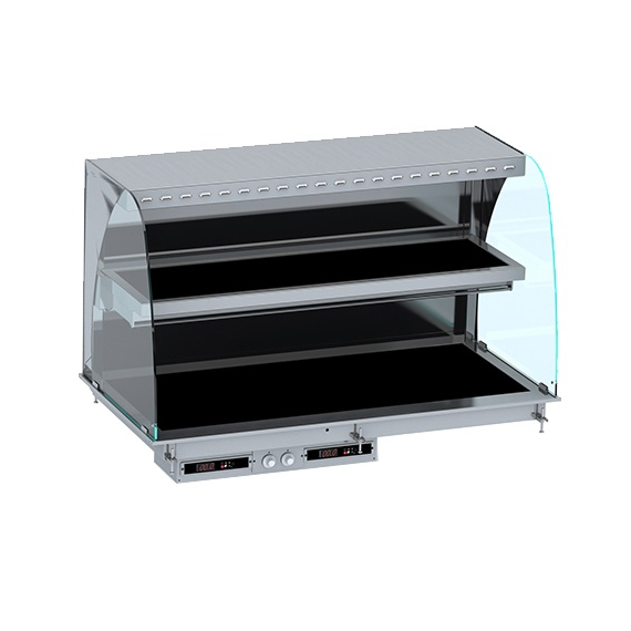 CombiSteel Einbau Wandmodell Wärmevitrine Keramik Rund - Schwarz 4/1