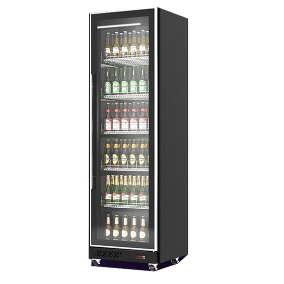 CombiSteel Kühlschrank 1 Glastür Schwarz