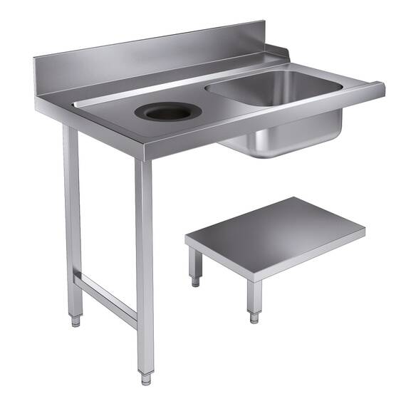 CombiSteel Zulauftisch Grundboden Mit Abfallloch 1200 Links für 7280.0045-0046