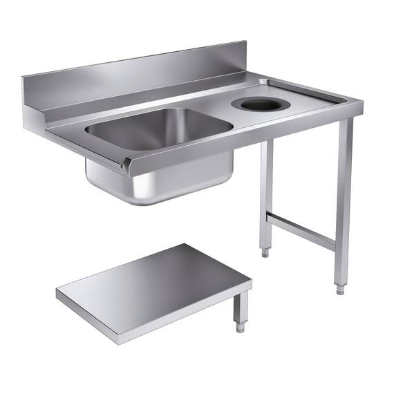 CombiSteel Zulauftisch Grundboden Mit Abfallloch 1200 Rechts für 7280.0045-0046