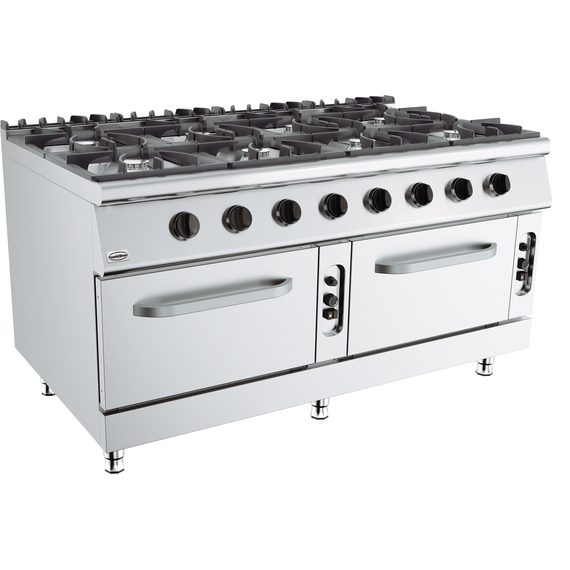 CombiSteel Base 900 Gasherd 8 Br. Mit Gasbackofen