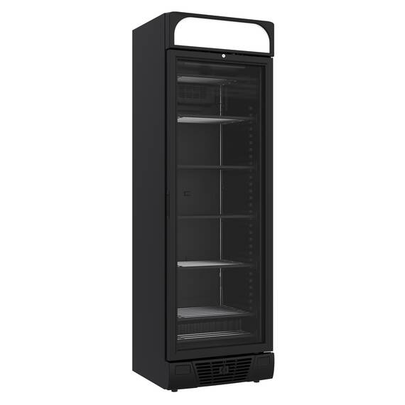 CombiSteel Tiefkühlschrank 1 Glastür Schwarz 382l