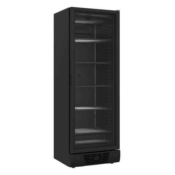 CombiSteel Tiefkühlschrank 1 Glastür Schwarz 382l