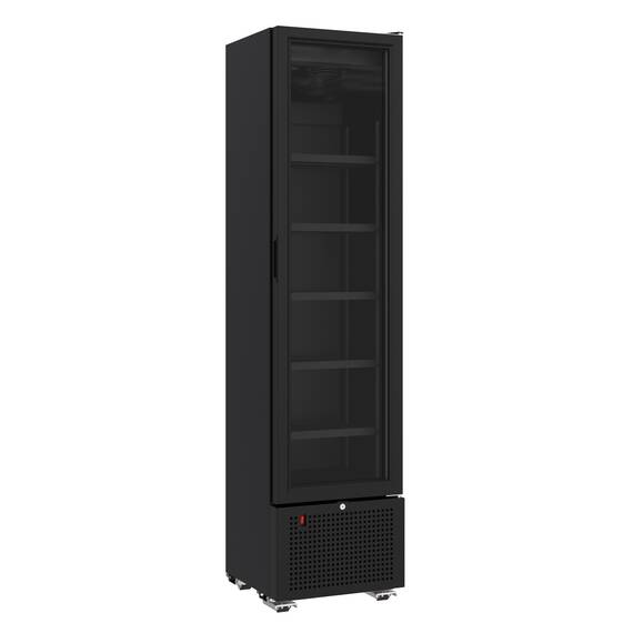 CombiSteel Kühlschrank 1 Glastür Schwarz 221l