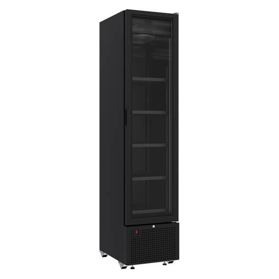 CombiSteel Kühlschrank 1 Glastür Schwarz 348l