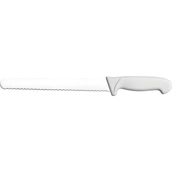 Brotmesser Premium, HACCP, Griff weiß, Edelstahlklinge 25 cm